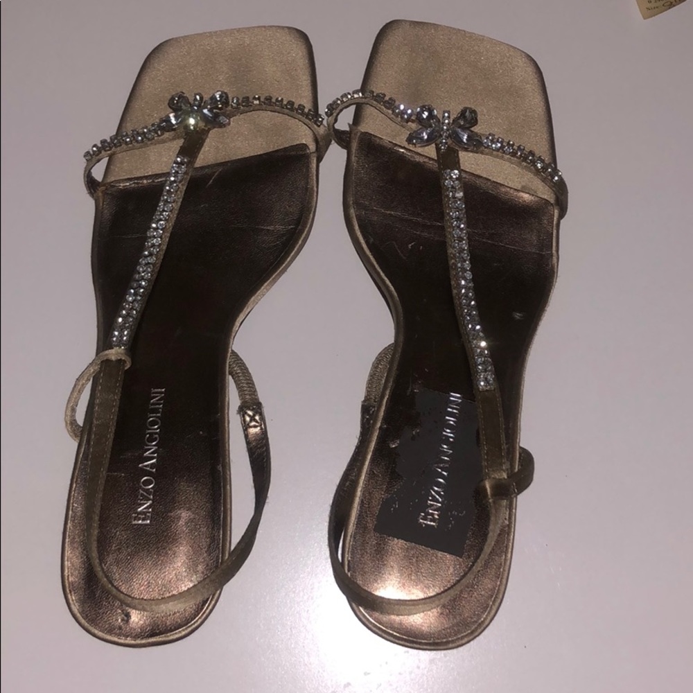 Crystal one strap heel